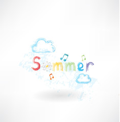 Summer music grunge icon