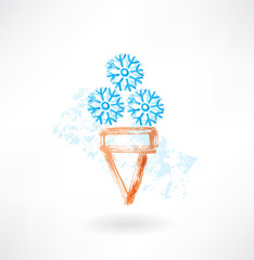 Cold ice-cream grunge icon