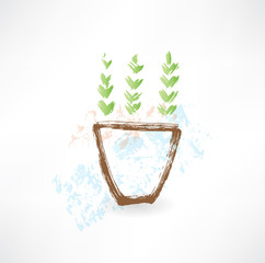 potted plant grunge icon