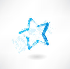Blue star grunge icon