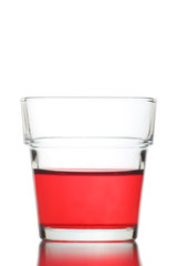 Red water in Glass isolated.