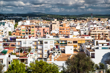 Obraz premium View of modern apartments in center of Ibiza city. Spain