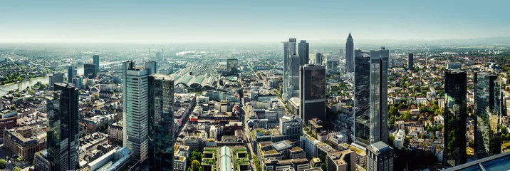 Raamstickers Panoramic view of Frankfurt am Main city, Germany © Alex Tihonov
