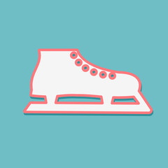 One white skate on a blue background