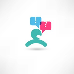 Helping other human communication icon