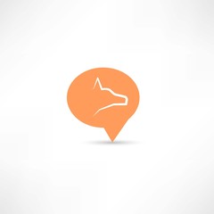 Wolf's profile in a bubble speech