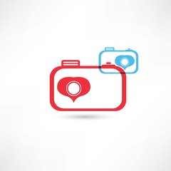 Red and blue nice cameras icon