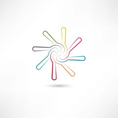 Colored spoons in circle