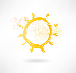 Brush sun icon. Creative nature.