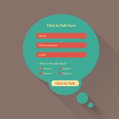 Click-to-talk form. Flat style.