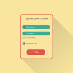 Login website template flat design.