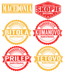 Macedonia cities stamps