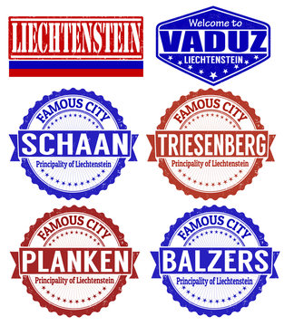 Liechtenstein cities stamps