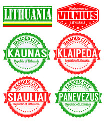Lithuania cities stamps