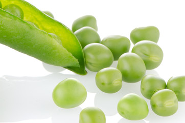 Fresh green pea pod
