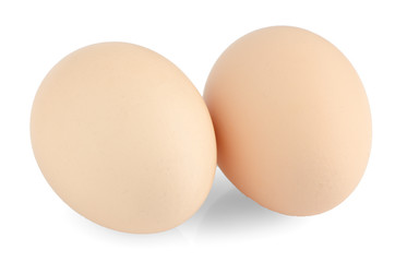 Two eggs on white