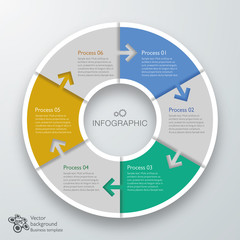 Infographics Vector Background 6-Step Process