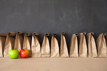 Fotobehang Brown Bag School Lunch © Timothy Masters