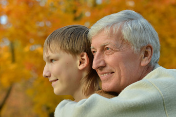 Fototapeta premium Grandparent and kid