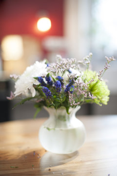 bouquet of flowers in a vase on a table