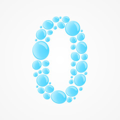 Number 0. Vector illustration.