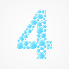 Number 4. Vector illustration.
