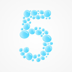 Number 5. Vector illustration.