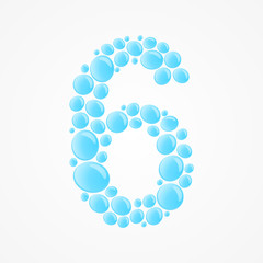 Number 6. Vector illustration.