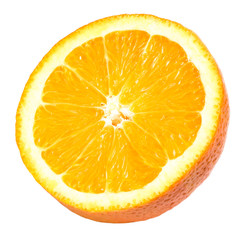 Fresh Half Orange Section Isolated On White