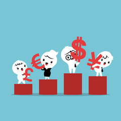 Fototapeta premium Business Team with Currency Symbol