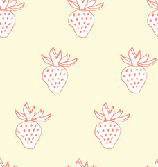 Materiał do szycia Strawberry seamless pattern