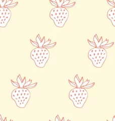 Raamstickers Strawberry seamless pattern © artsandra