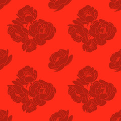 Materiał do szycia Seamless pattern with pink roses.