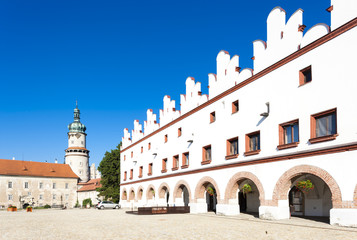 Fototapeta na wymiar Castle of Nove Mesto nad Metuji with Husovo Square, Czech Republ