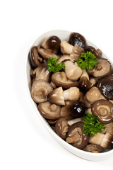 Asia Whole Straw and Shiitake Mushrooms in bowl