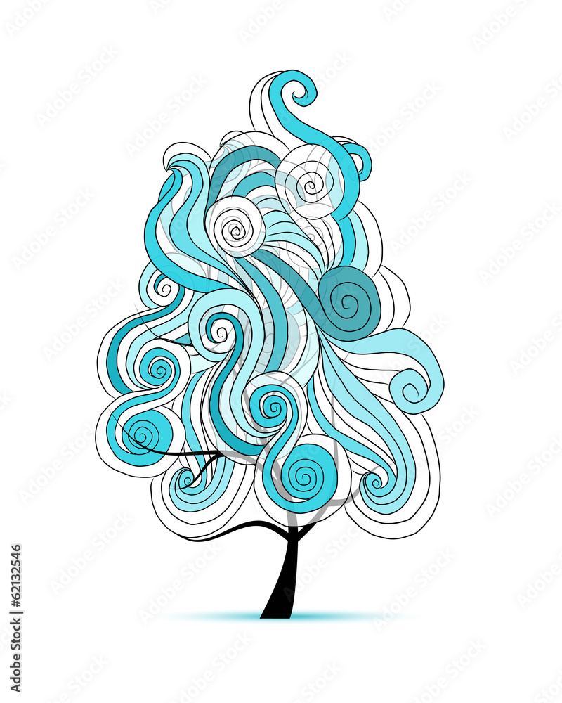 Aufkleber abstract wavy tree for your design