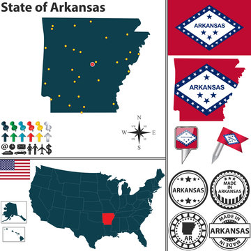 Map of state Arkansas, USA