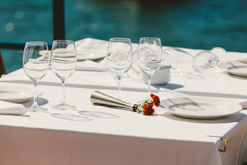 Table Setting in an Outdoor Restaurant