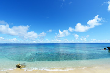南国の美しいビーチと紺碧の空