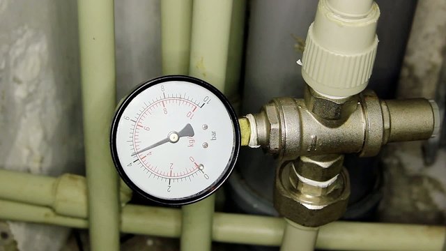Water pressure meter installed, Full HD 