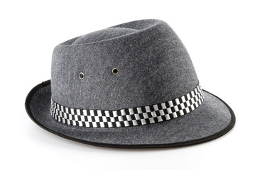 Vintage panama hat isolated white background