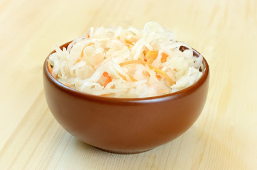 Sauerkraut in ceramic bowl