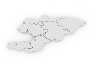 Fototapeta premium Map of Kyrgyzstan