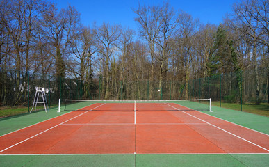 Naklejka premium Terrain de tennis en plein air
