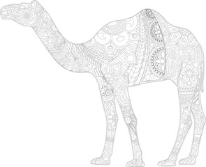 Camel with ornament (contour)