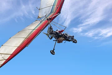 Plaid mouton avec photo Sports aériens Motorized hang glider