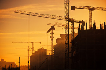 city of construction cranes - 62142756