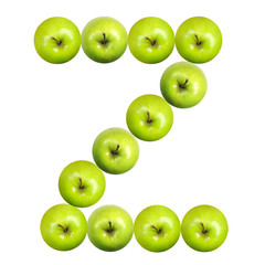 Letter Z made of apples