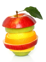 Fototapeta premium Mixed fruit on a white background .