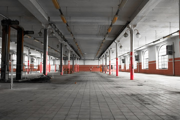 an old empty industrial warehouse interior